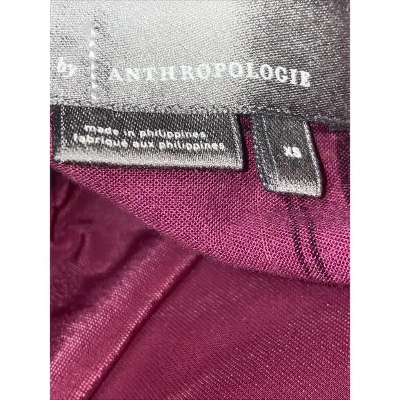 Anthropologie Velvet Midi Dress in Rich Burgundy - Picture 12 of 13